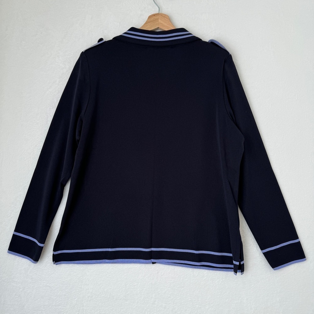 Misook Navy Blazer with Lavender Trim - Picture 2 of 7